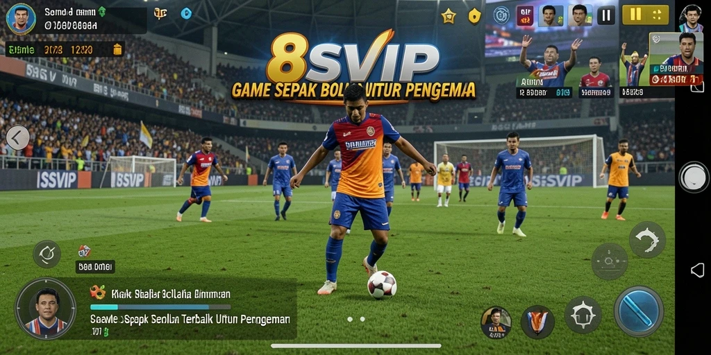 Tampilan gameplay 8SVIP dengan aksi sepak bola seru.