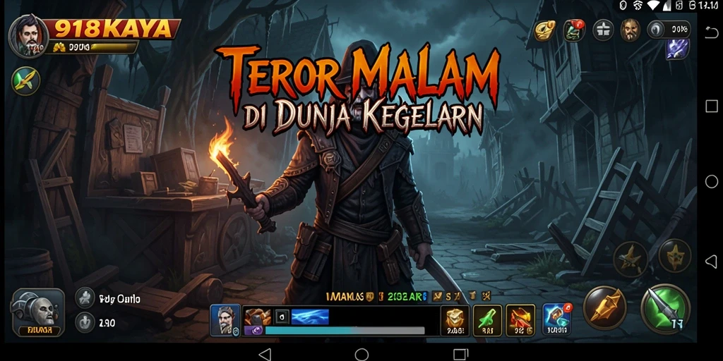 Screenshot gameplay dari 918KAYA yang menampilkan suasana Horror yang mencekam.