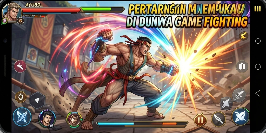Screenshot utama AYU89 menunjukkan aksi pertarungan yang mendebarkan.