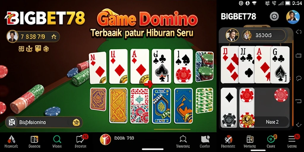 Screenshot BIGBET78 menampilkan pengalaman seru bermain Domino.