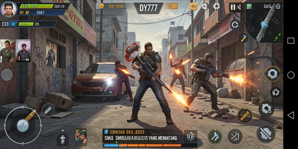 Screenshot utama DY777 menampilkan gameplay simulasi yang mengesankan.