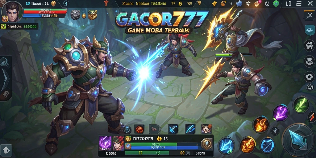 Tampilan gameplay GACOR777 yang penuh aksi dan strategi MOBA.