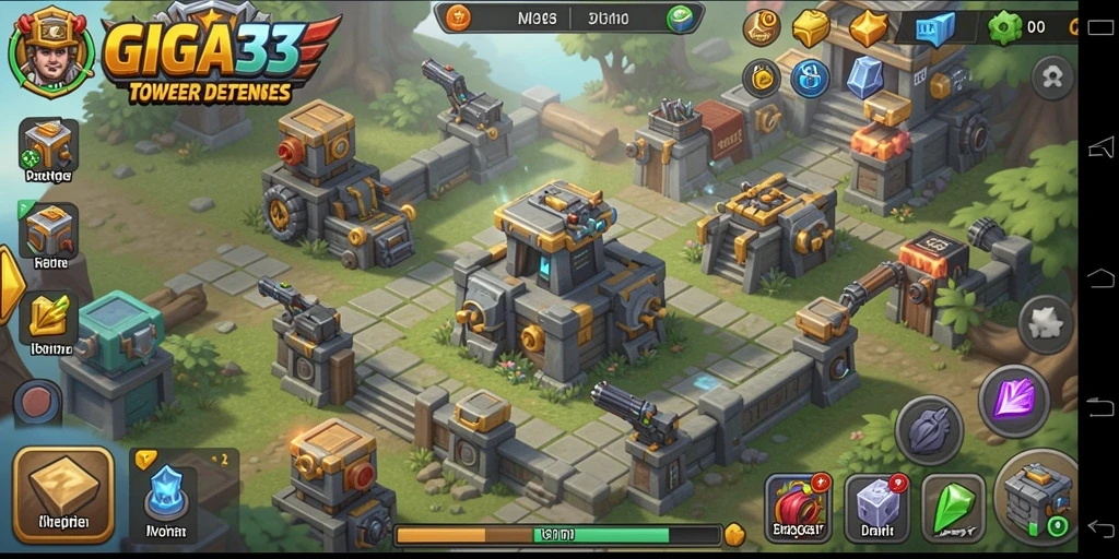 Tangkapan layar GIGA33 menampilkan strategi Tower Defense yang menarik.