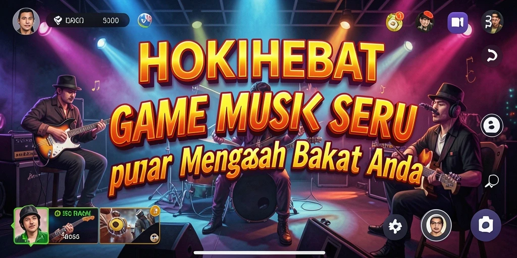 Screenshot gameplay HOKIHEBAT yang menunjukkan serunya bermain musik.