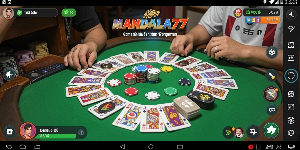 Tampilan gameplay seru MANDALA77 dengan antarmuka Gaple.