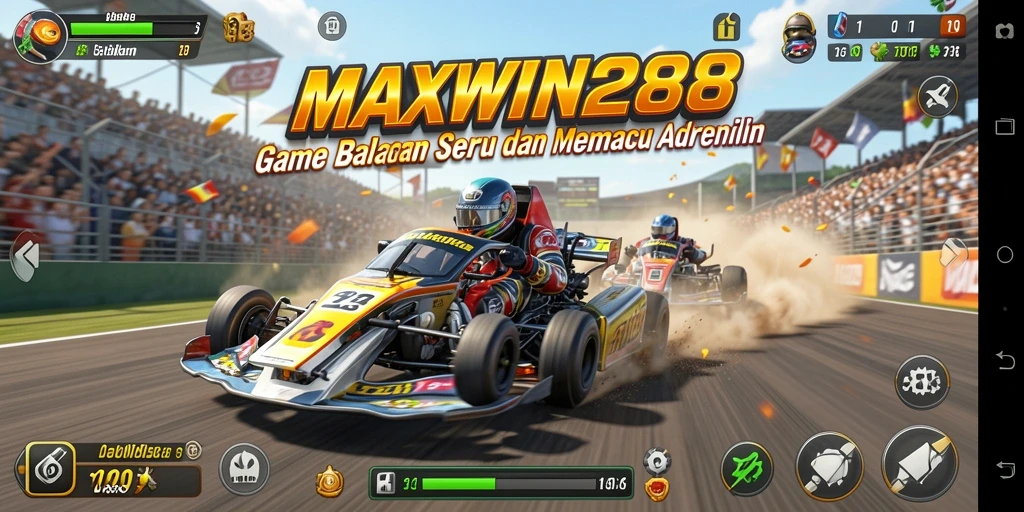 Tangkapan layar gameplay balapan seru di MAXWIN288.