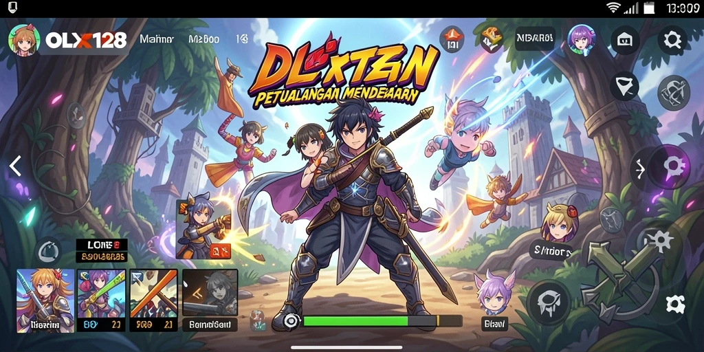 Tampilan gameplay OLX128 yang penuh aksi dan warna.