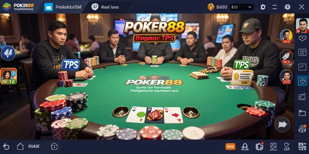 Tampilan gameplay POKER88 yang menegangkan dan seru.