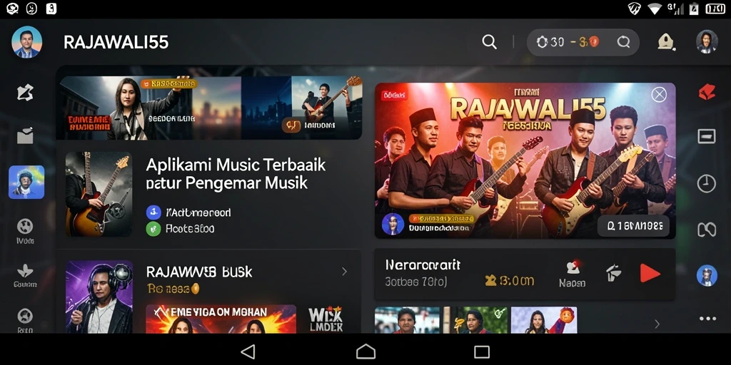 Screenshot utama RAJAWALI55 menampilkan antarmuka permainan musik yang menarik.