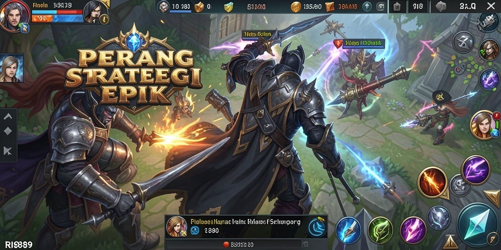 Tampilan gameplay RI889 yang menampilkan pertempuran strategis yang menegangkan.
