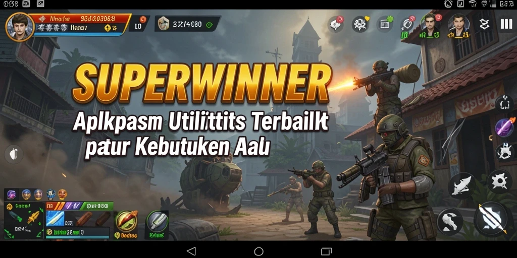 Tampilan utama SUPERWINNER dengan semua fitur Utilitas yang ditawarkan.